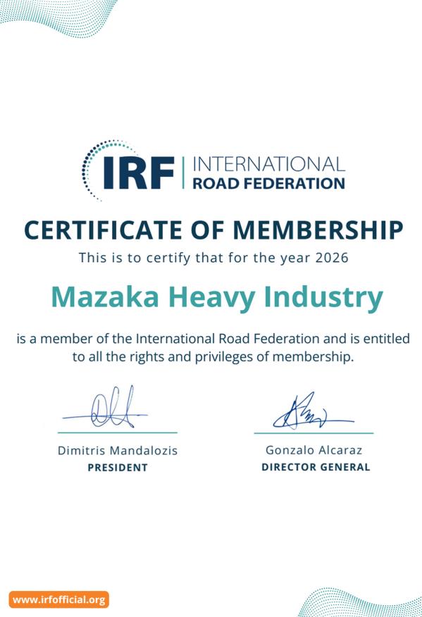 IRF CERTIFICATE OF MEMBERSHIP